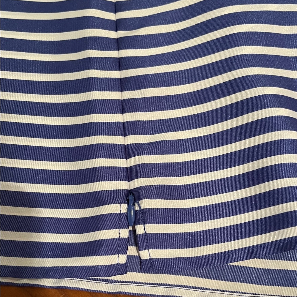NWT RSVP by TALBOTS sleeveless striped shell top RUFFLED round neck side zip SP - Picture 12 of 13